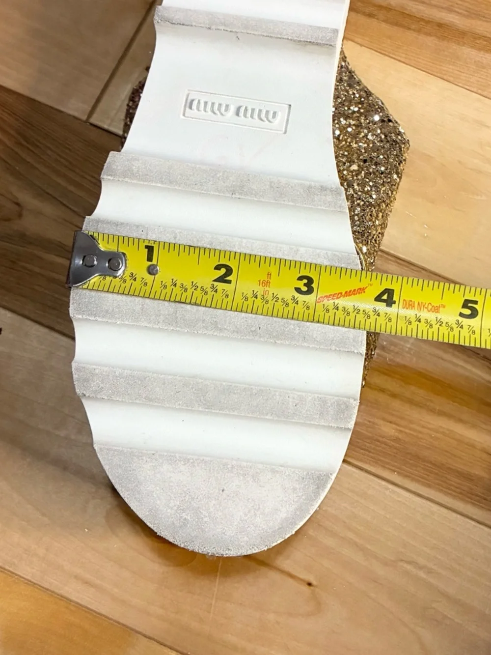 Miu Miu Sparkle Platform Sandals - Picture 13 of 14